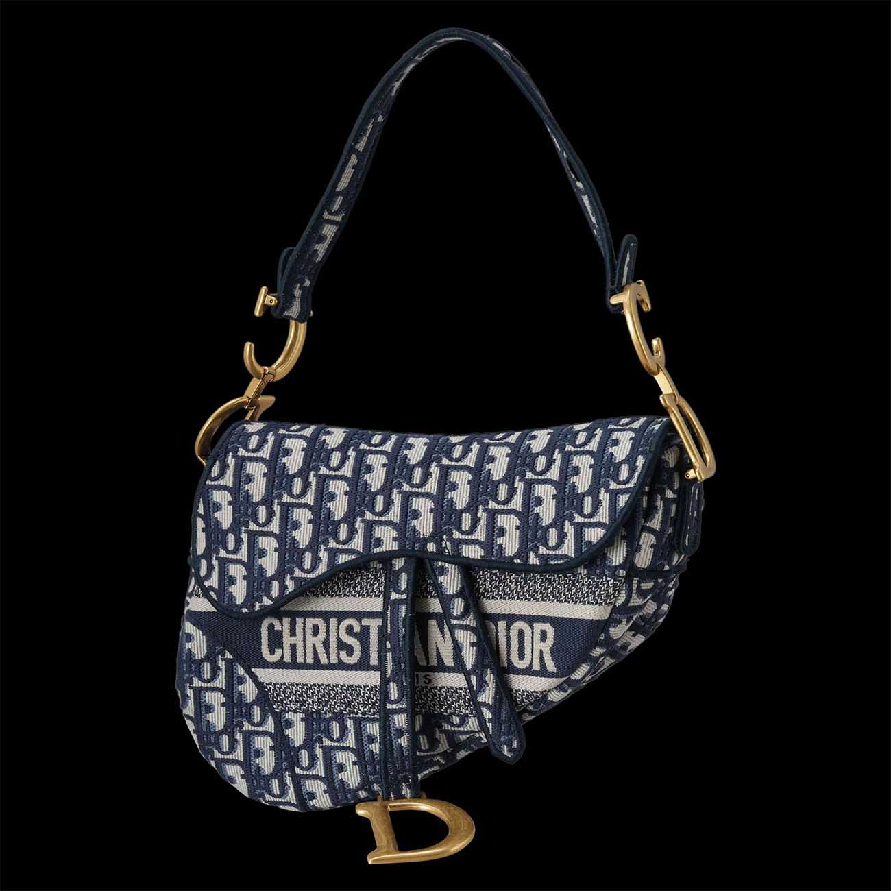 CHRISTIAN DIOR(USED)크리스찬디올 M0446 오블리크 새들백 미듐